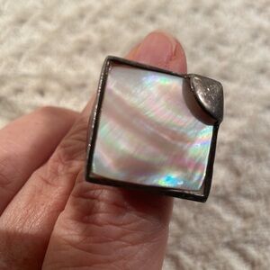 SS Square Pink Mother of Pearl Opalescent Natural Stone
